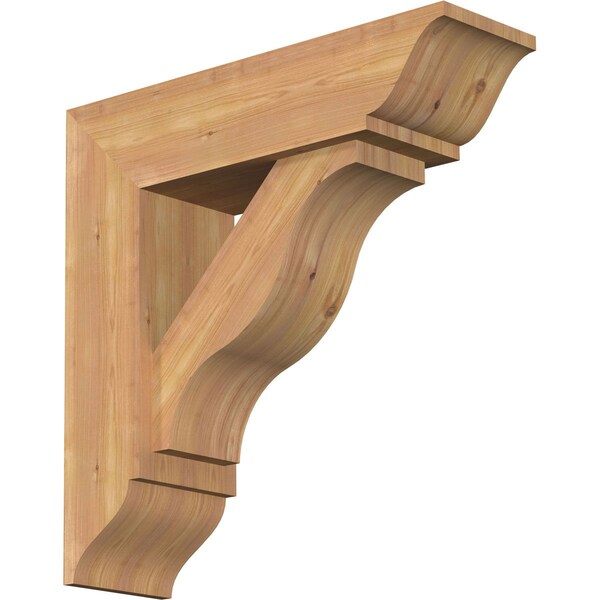 Ekena Millwork Funston Traditional Smooth Bracket w/ Offset Brace, Western Red Cedar, 7 1/2"W x 26"D x 26"H BKT0806X26X26FST01SWR - main
